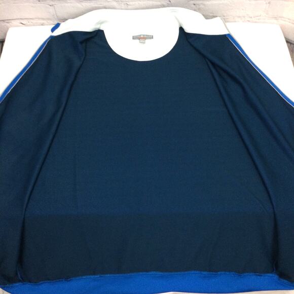 Peter Millar Mock Neck Full Zip Soft Casual Royal Blue Lined Golf Vest Men's L - Picture 7 of 14